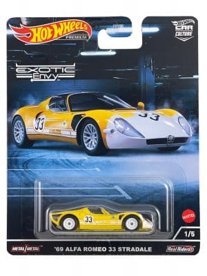 Alfa Romeo 33 Stradale 1969 gul - Hot Wheels 1:64