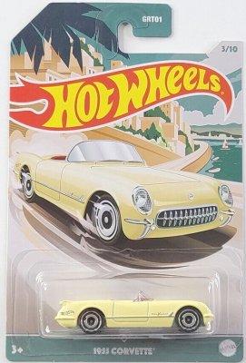 Chevrolet Corvette 1955 gul - Hot Wheels 1:64