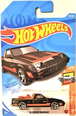 Dodge Rampage 1982 svart/röd - Hot Wheels 1:64