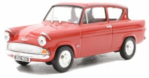 Ford Anglia Mk1 105E röd - skala 1:43