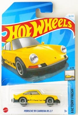 Porsche 911 Carrera RS 2.7 gul - Hot Wheels 1:64