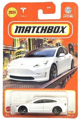 Tesla Model 3 vit - Matchbox 1:64