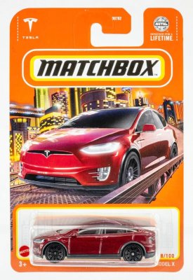 Tesla Model X röd - Matchbox 1:64