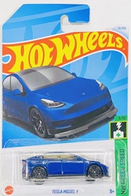 Tesla Model Y blå - Hot Wheels 1:64