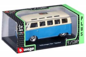 VW Buss 1967 blå/vit - skala 1:32