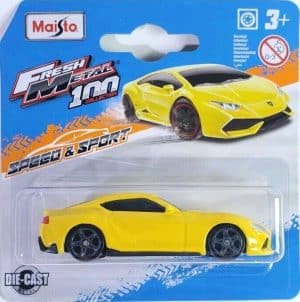 Toyota Supra GR 2022 gul - skala 1:64 (7,6 cm)