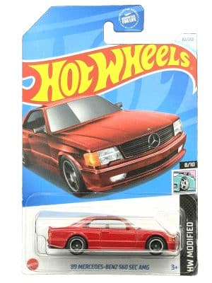 Mercedes Benz 560 SEC AMG 1989 röd - Hot Wheels 1:64